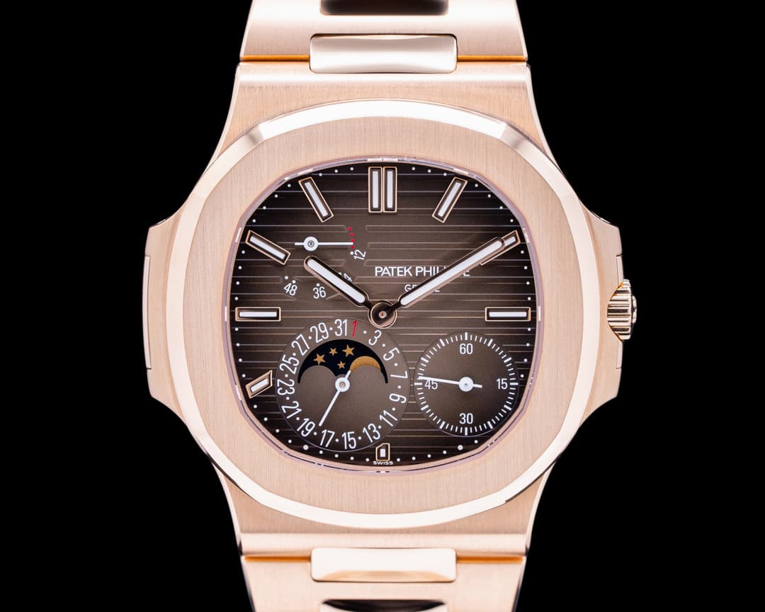 Patek Philippe Jumbo Nautilus 5712/1R Power Reserve Moon 18K Rose Gold UNWORN 2022