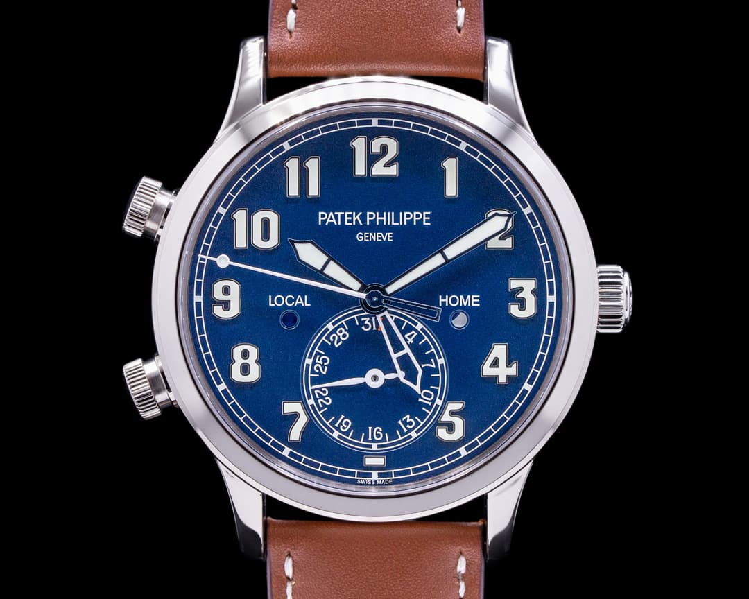 Patek Philippe Calatrava 5524G Pilot Travel Time 18k White Gold UNWORN