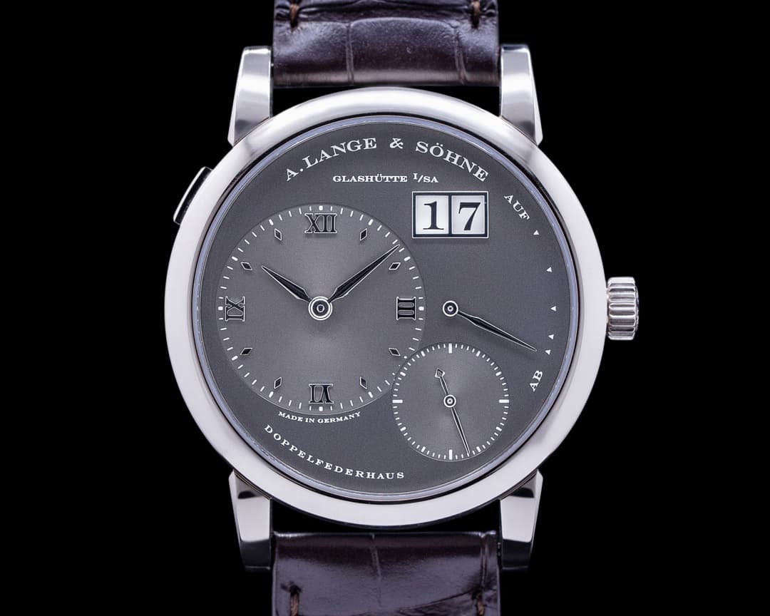 A. Lange and Sohne Lange 1 101.030 Grey Slate Dial White Gold 