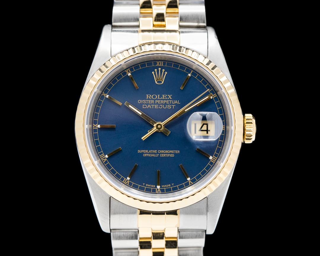 Rolex Datejust Blue Roman Dial Jubilee 18K / SS 