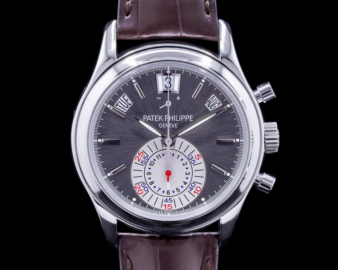 Patek Philippe Annual Calendar 5960P Chronograph Platinum Grey Dial 