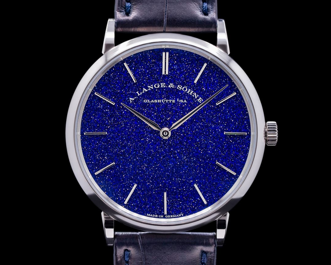 A. Lange and Sohne Saxonia Thin Manual Wind Blue Gold-Flux Dial 205.086