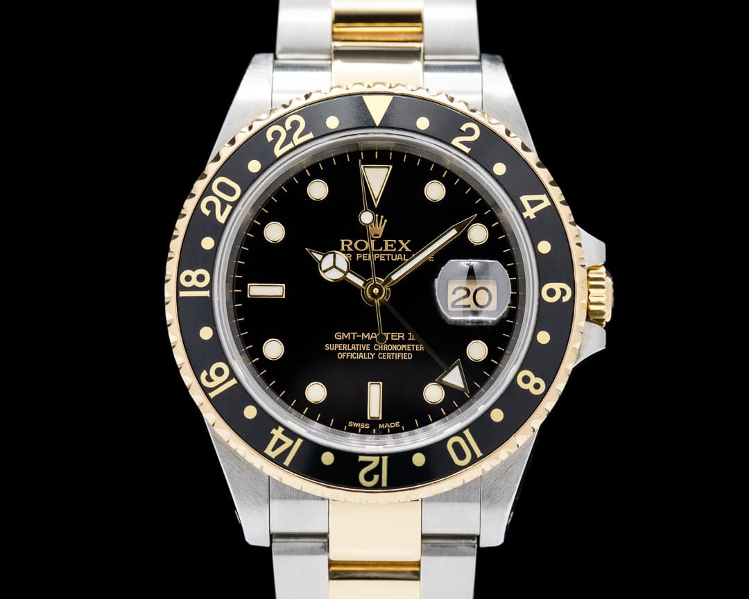 Rolex GMT Master II 18K SS Black Dial 2004