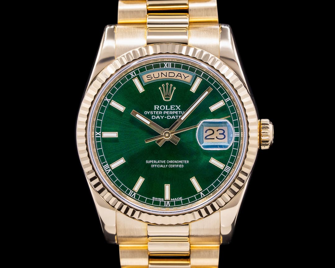 Rolex Day Date President 118238 Green Dial 18K Yellow Gold
