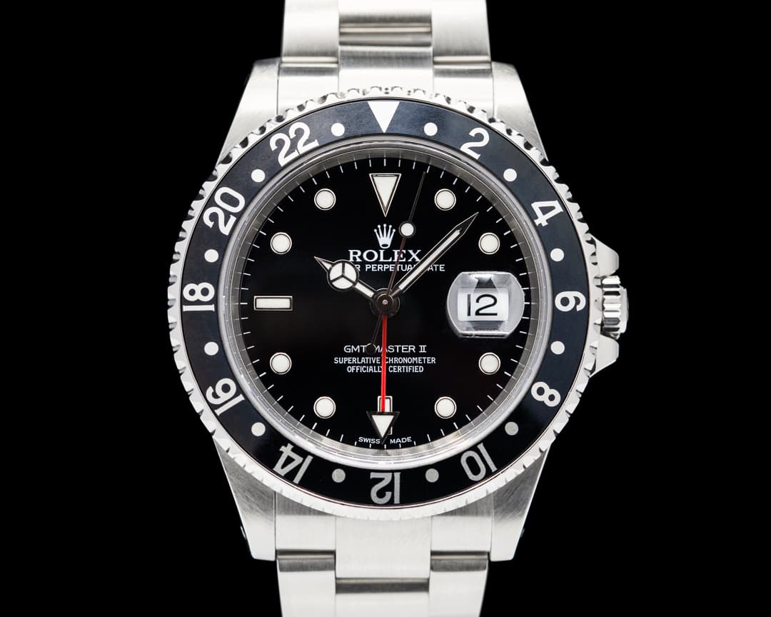 Rolex GMT Master II SS Black Bezel FRESH SERVICE