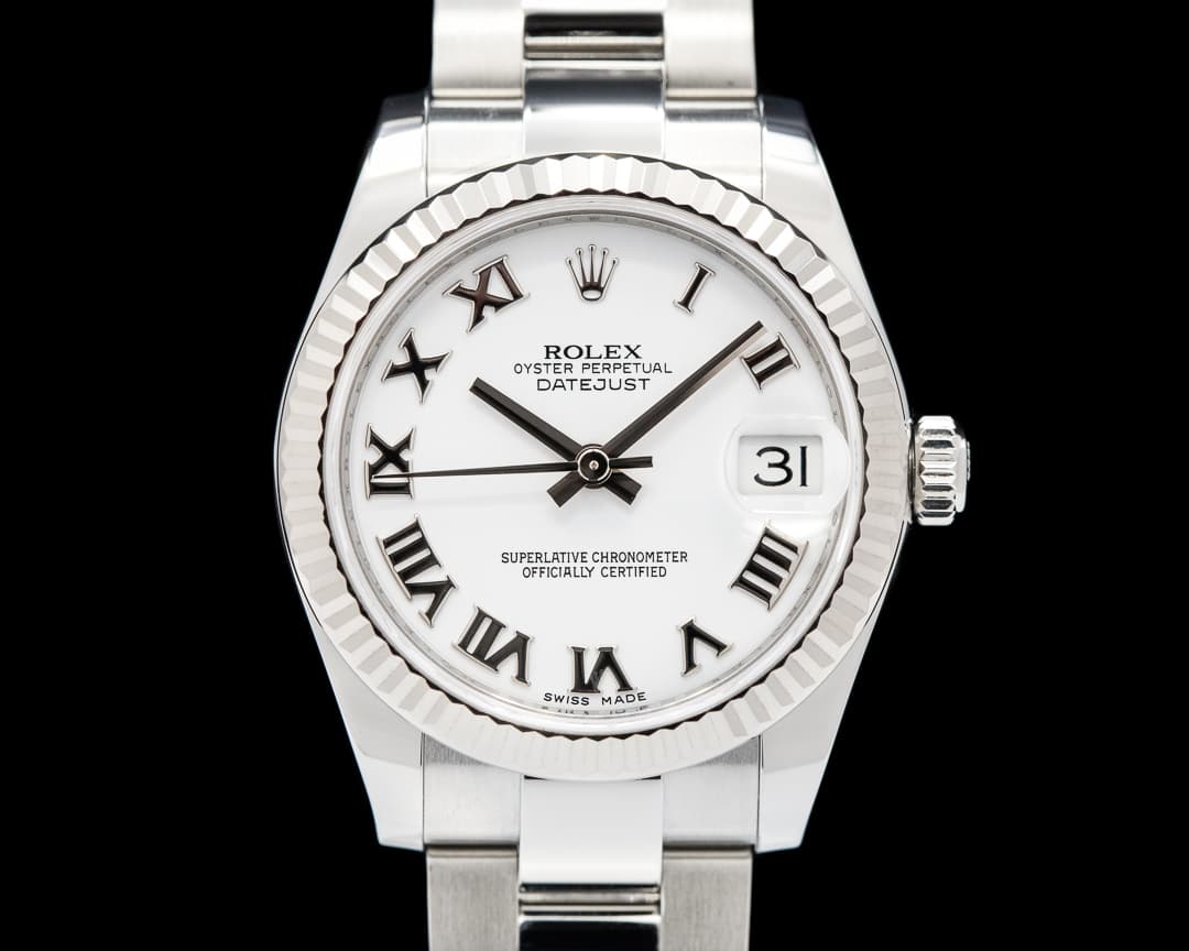 Rolex Datejust Midsize Oyster White Roman Dial 31MM