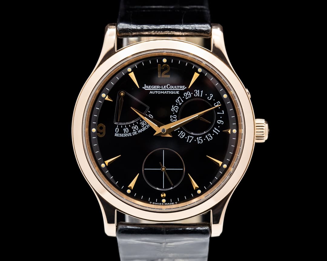 Jaeger LeCoultre Master Reserve de Marche 18K Rose Gold Black Dial