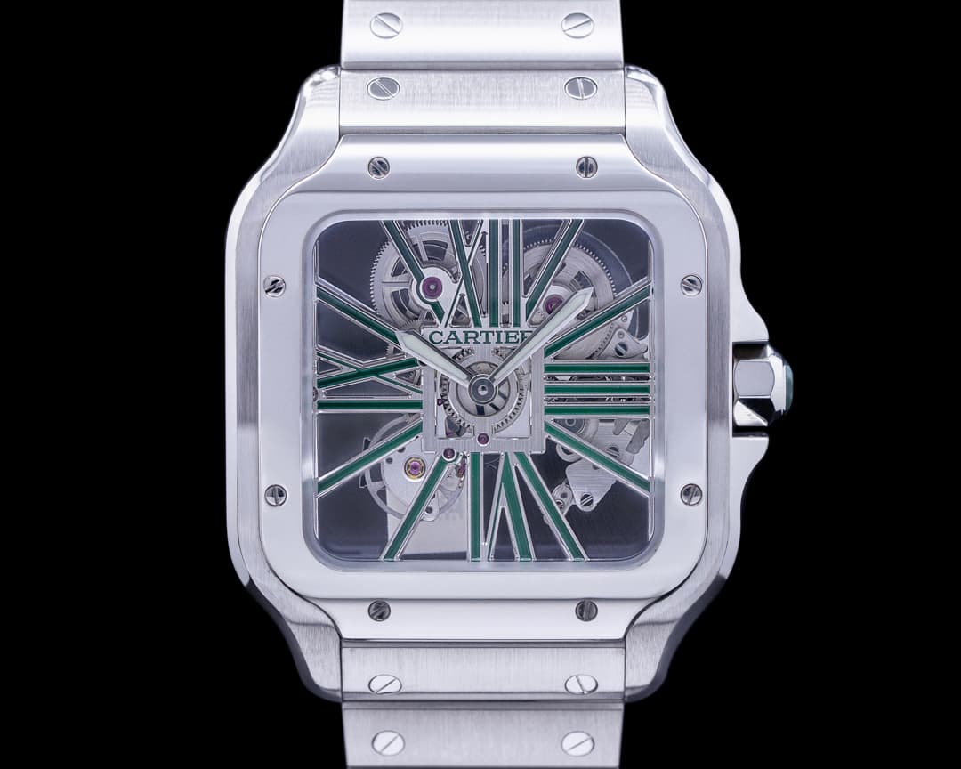 Cartier Santos De Cartier Skeleton Green 40mm Unworn