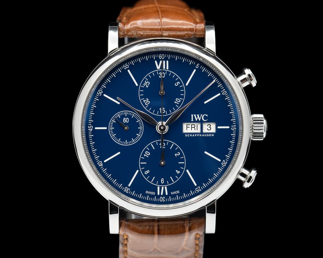 IWC Portofino Chronograph Blue Dial SS / 150 years