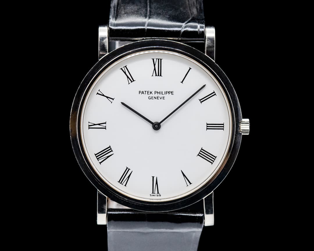Patek Philippe Calatrava 18K White Gold Manual Wind White Roman Dial