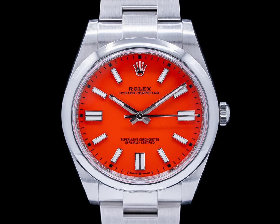 Rolex Oyster Perpetual 124300 41mm SS / Coral Red Dial 2021