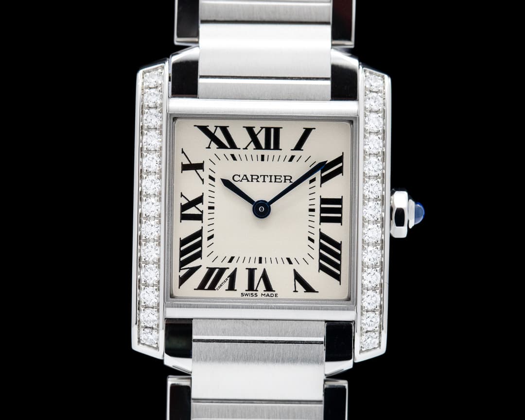 Cartier Ladies Tank Francaise Steel / Diamond Bezel