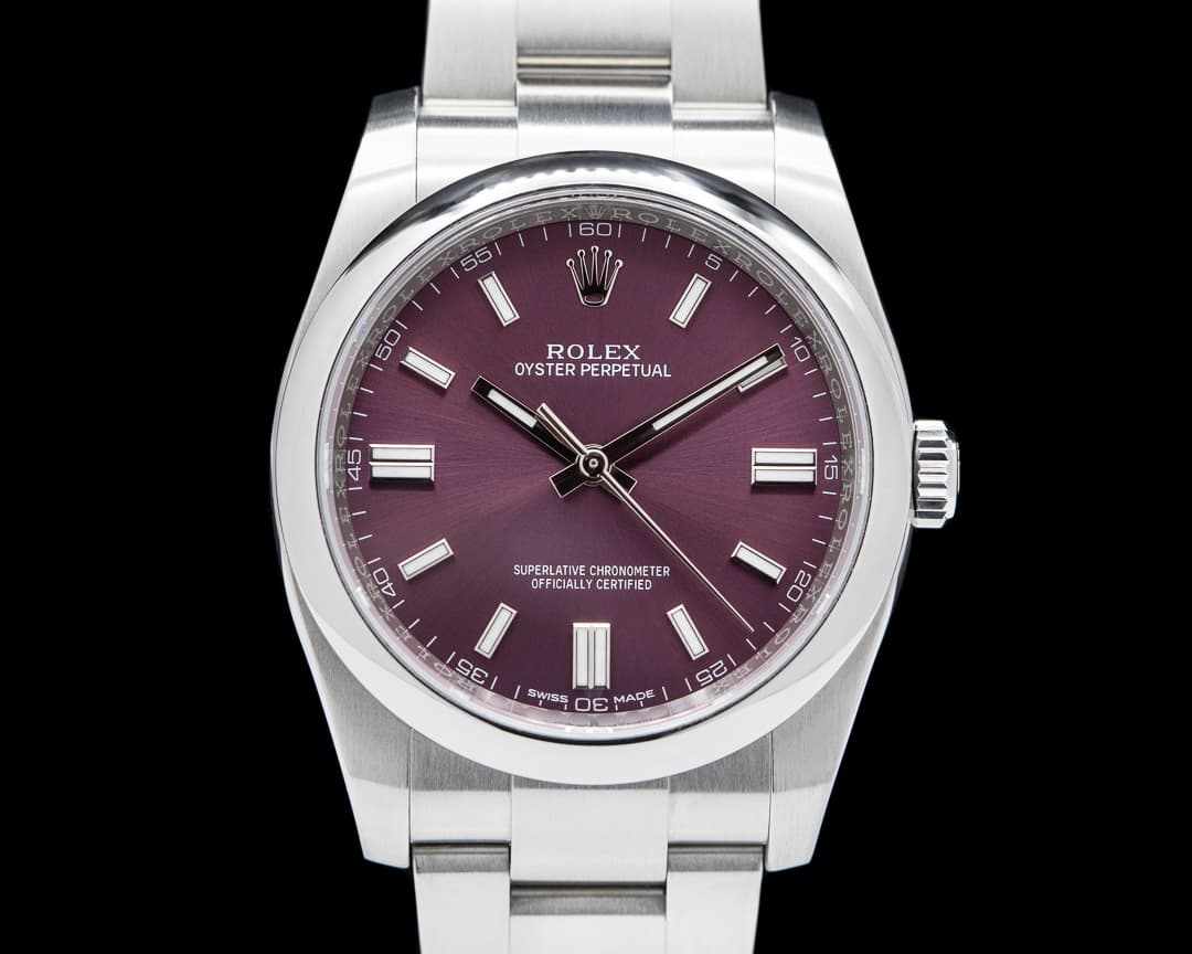 Rolex Oyster Perpetual 116000 SS Grape Dial 36mm