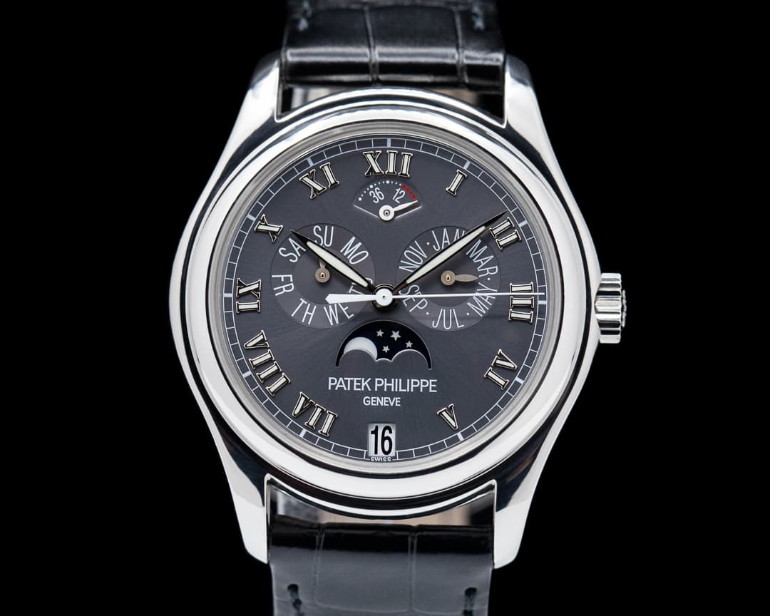 Patek Philippe Annual Calendar Power Reserve Grey Dial Platinum
