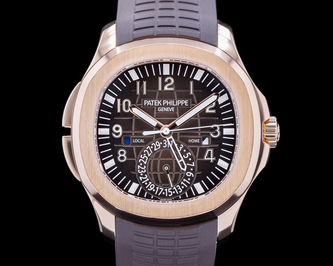 Patek Philippe Aquanaut 5164R Travel Time Rose Gold / Rubber