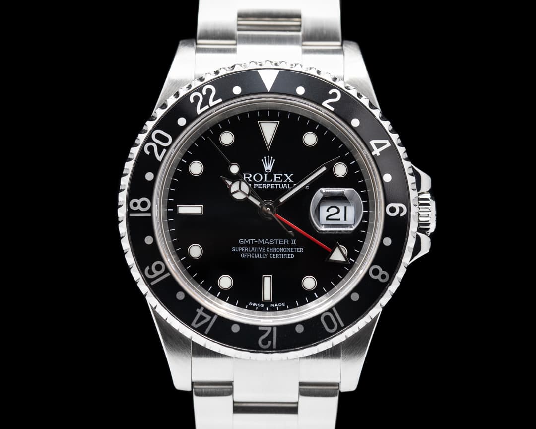 Rolex GMT Master II SS Black Bezel