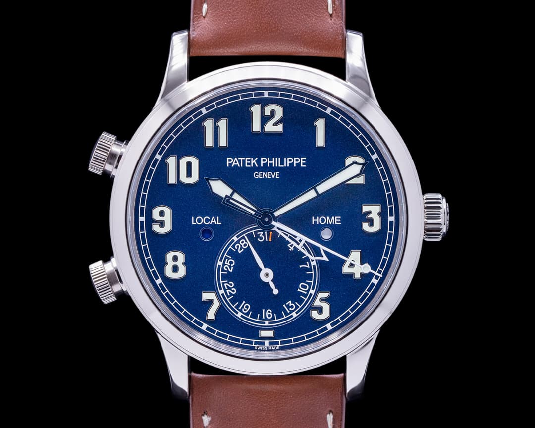 Patek Philippe Calatrava 5524G Pilot Travel Time 18k White Gold 