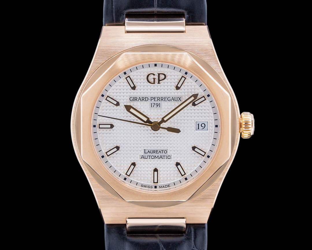 Girard Perregaux Laureato Rose Gold 38mm Silver Dial Unworn