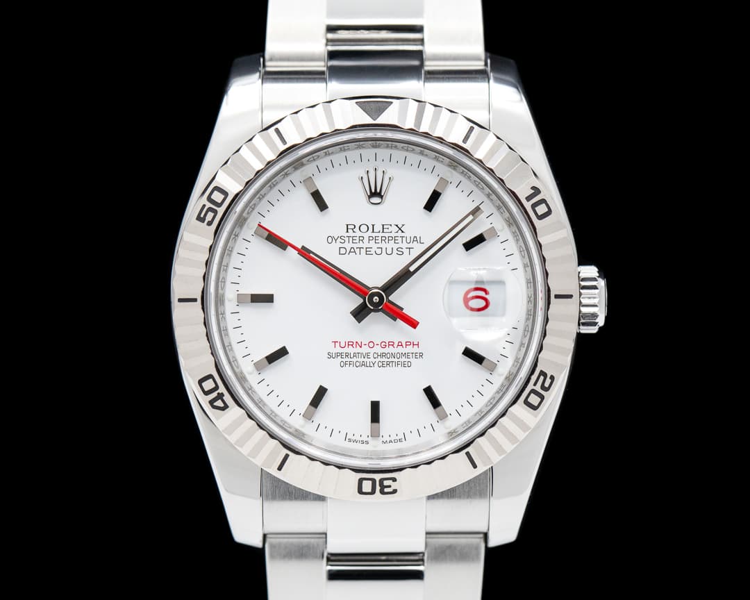 Rolex Datejust Turn O Graph SS White Dial "Thunderbird"