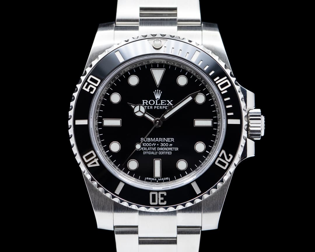 Rolex Submariner 114060 No Date Ceramic Bezel SS 