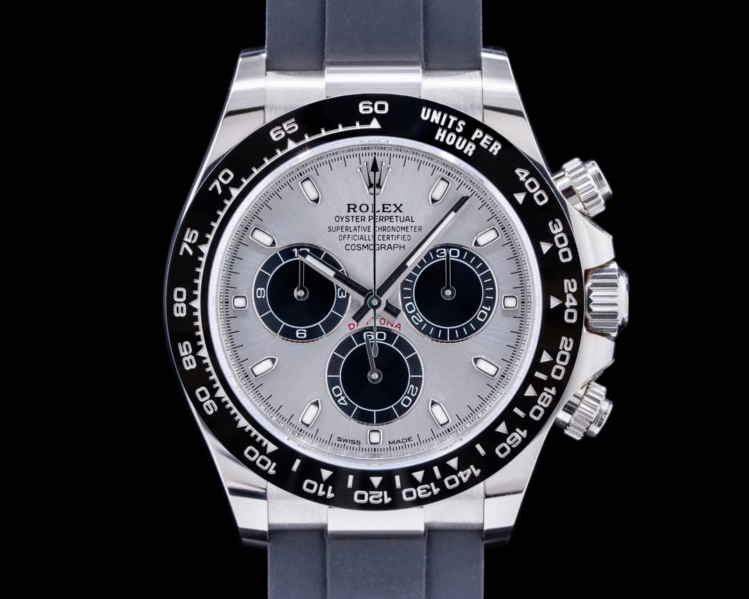 Rolex Daytona 116519 18K White Gold Ceramic Oysterflex Silver Dial