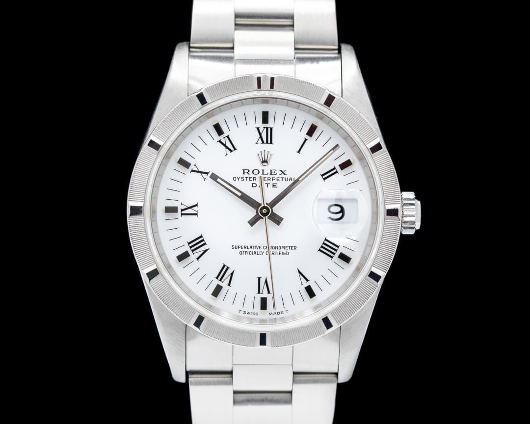 Rolex Oyster Date White Roman Dial SS / SS