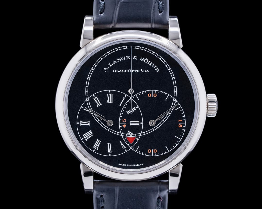 A. Lange and Sohne Richard Lange 252.029 JUMPING SECONDS White Gold Black Dial 