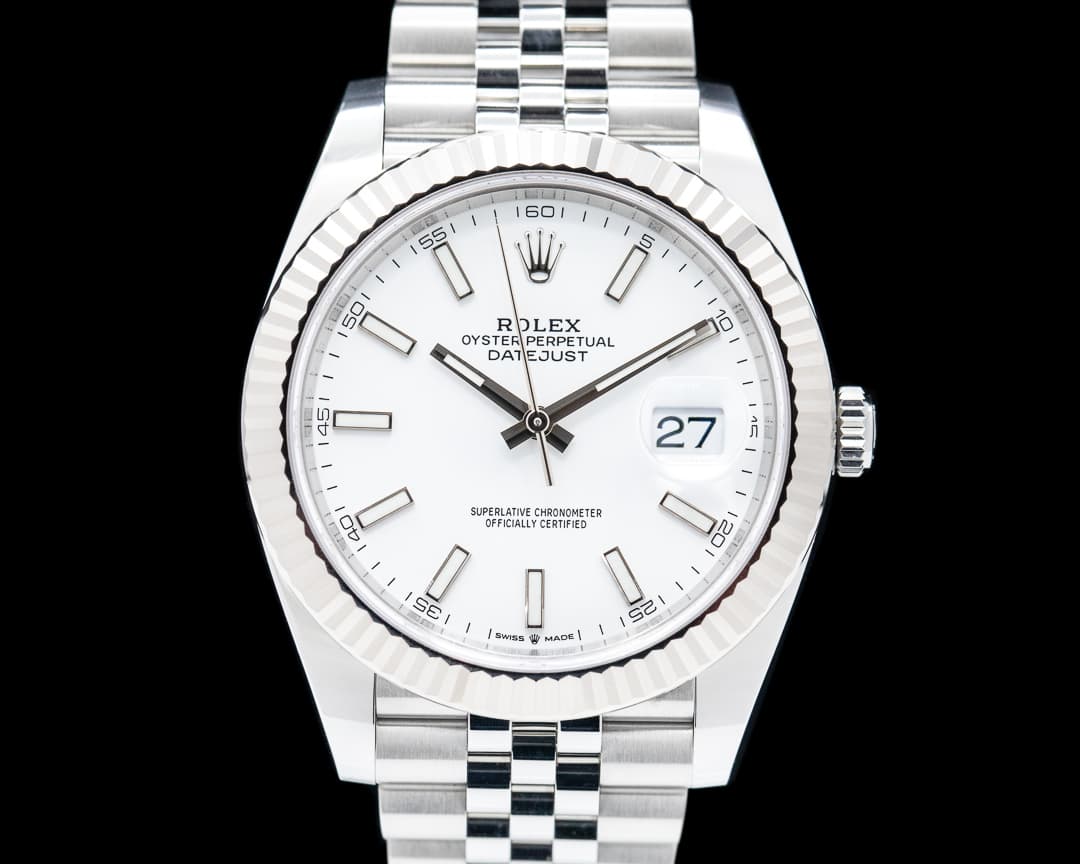 Rolex Datejust 41 White Stick Dial SS Jubilee 2021