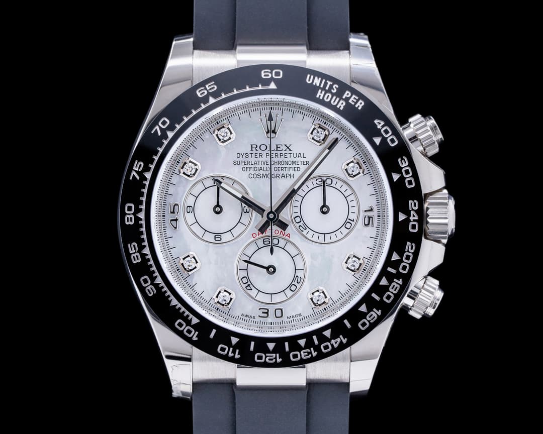 Rolex Daytona 116519 Mother of Pearl Diamond Oysterflex 18K WG