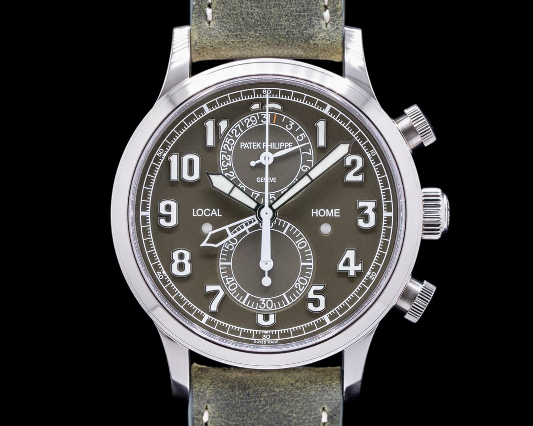 Patek Philippe Calatrava 5924G Pilot Travel Time Chronograph 18k White Gold NEW MODEL 2