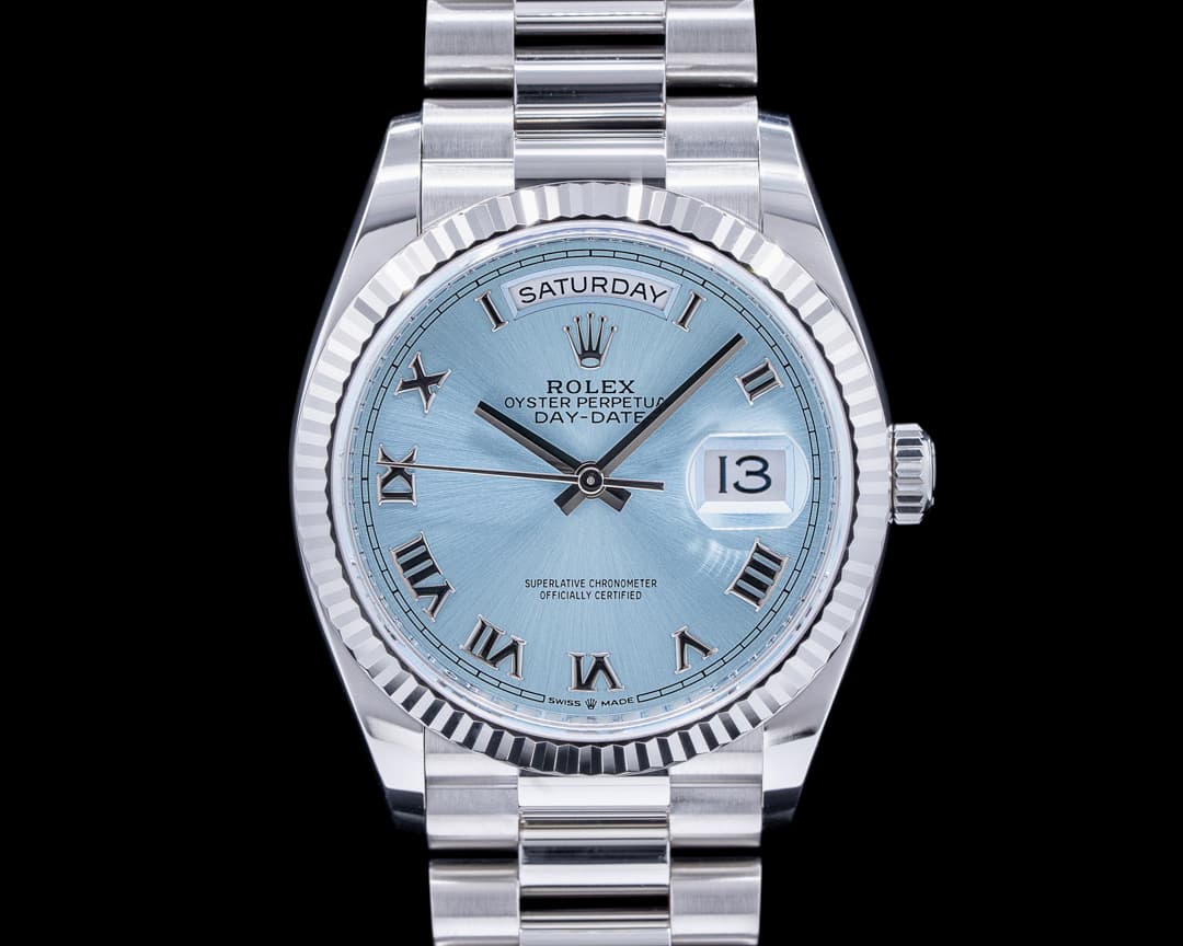 Rolex President 128236 Platinum Ice Blue Roman Dial 2022