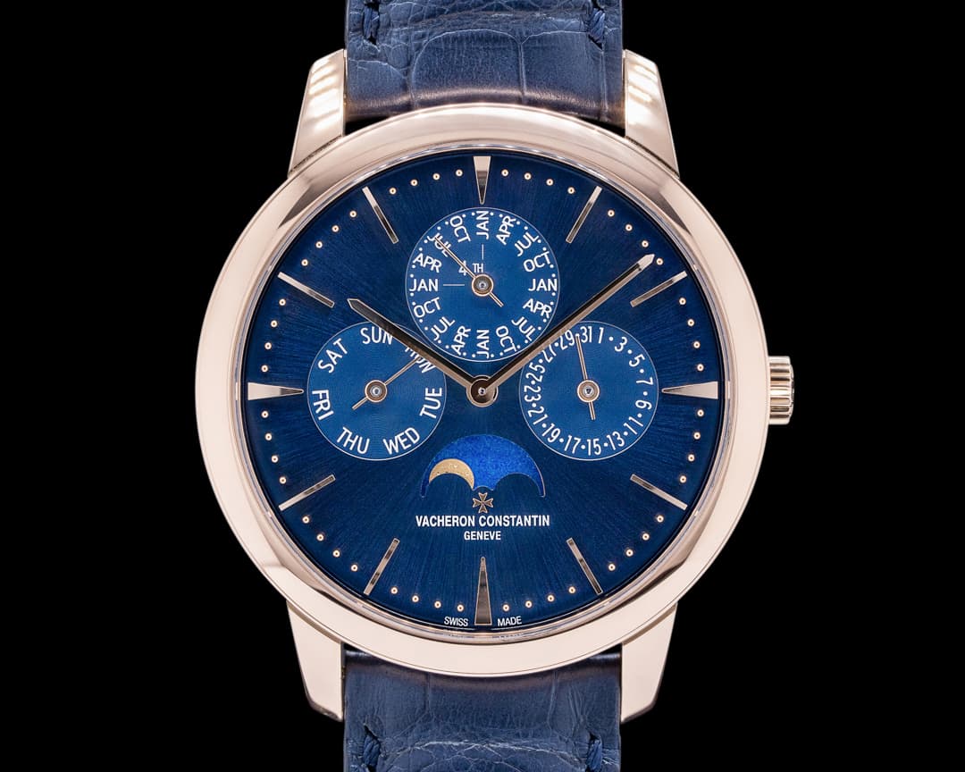 Vacheron Constantin Patrimony Perpetual Calendar Rose Gold Blue Dial 2022