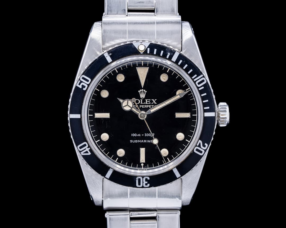 Rolex 5508 Small Crown Gilt Submariner / GLOSSY "Exclamation" Dial 