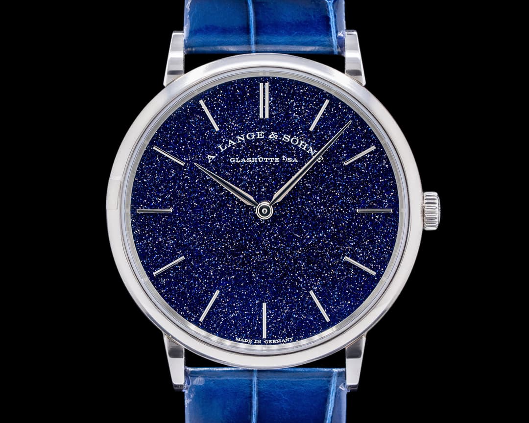 A. Lange & Söhne Saxonia Thin Manual Wind Blue Gold-Flux Dial 205.086 2021 UNWORN