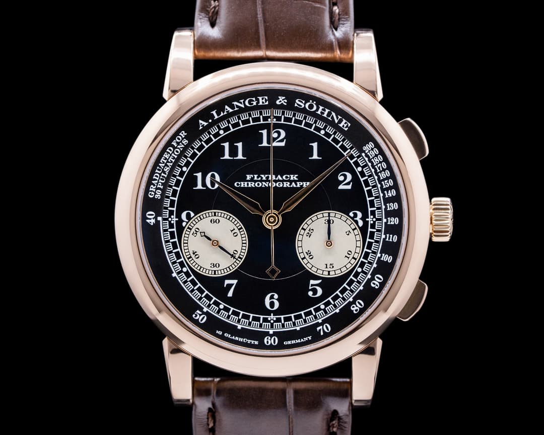 A. Lange and Sohne 1815 Flyback Chronograph Black Dial 401.031 18K Rose Gold 