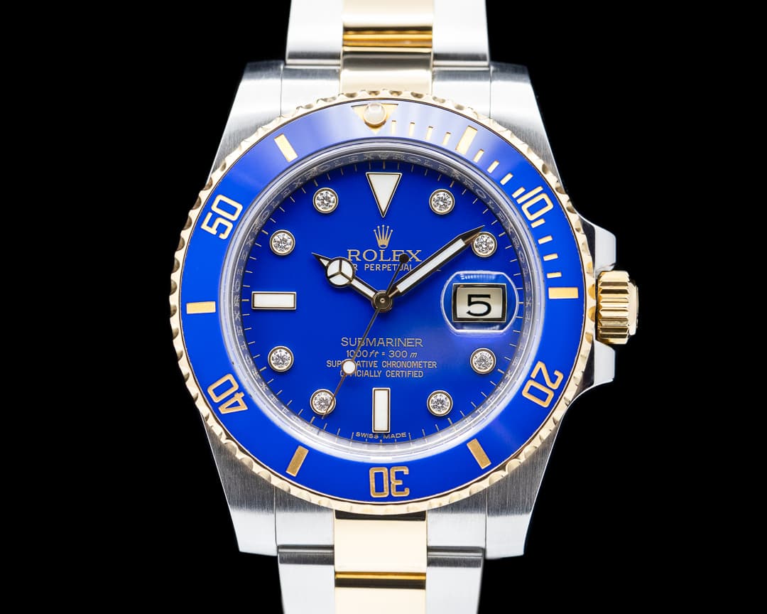 Rolex Submariner 116613LB Ceramic 18K / SS RARE DIAMOND DIAL