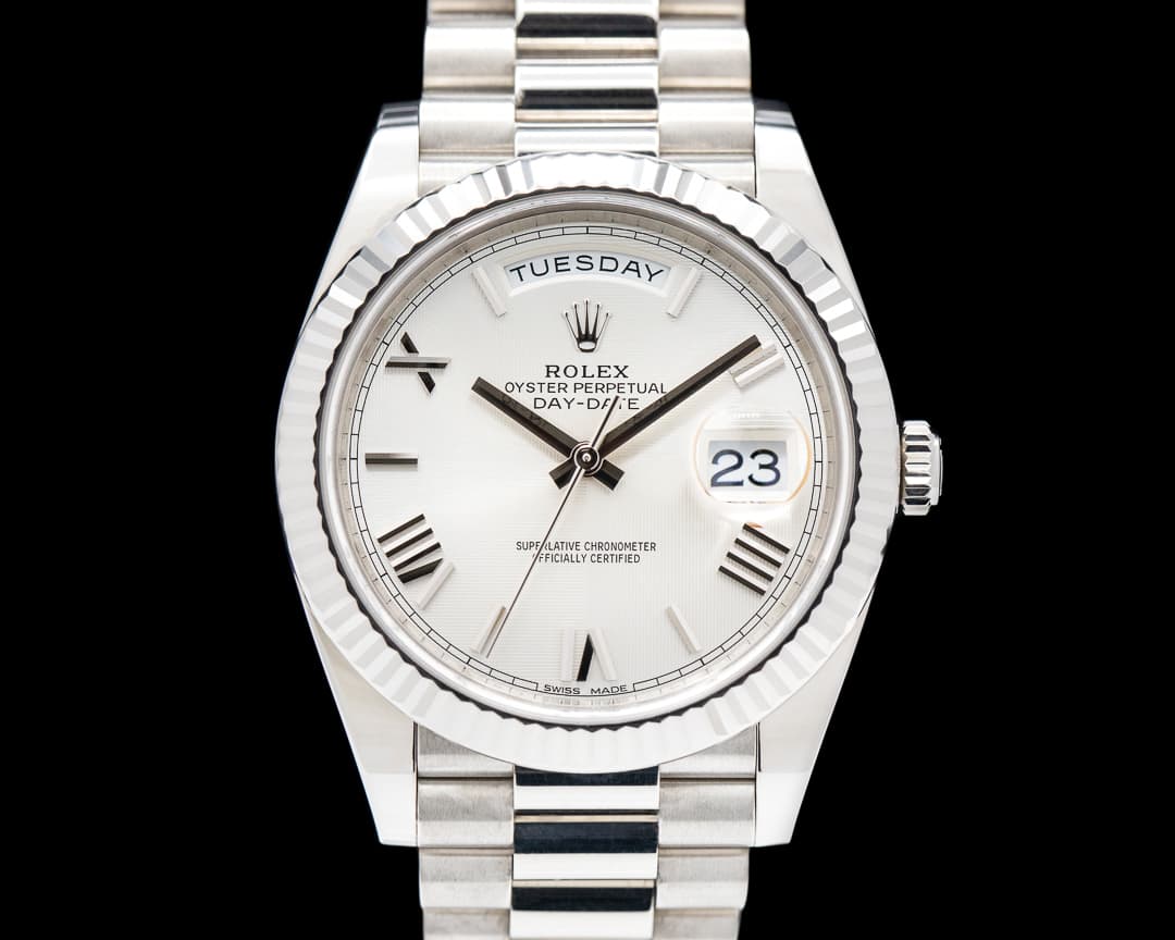Rolex Day Date 228239 President 18K White Gold Silver Dial 40MM 