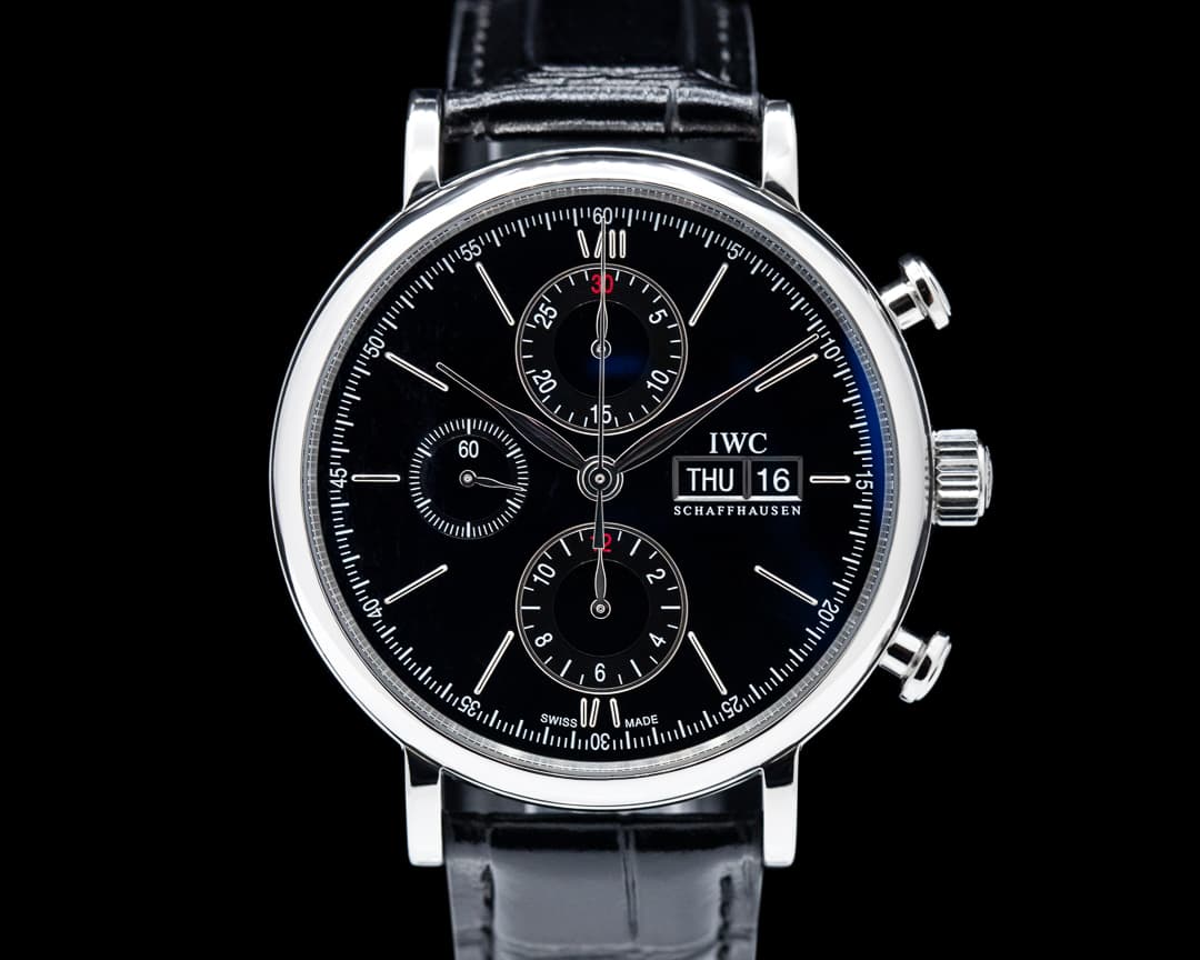 IWC Portofino Chronograph SS Black Dial 