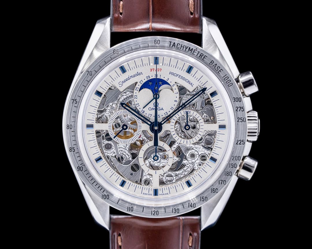Omega Speedmaster Moon Phase Platinum / Skeleton 3688.30.32 RARE 57 PIECES