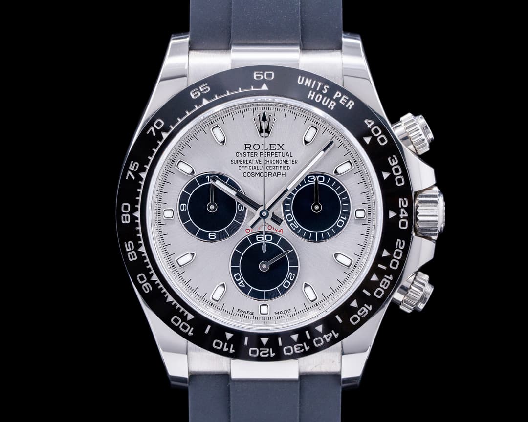 Rolex Daytona 116519 18K White Gold Ceramic Oysterflex Silver Dial