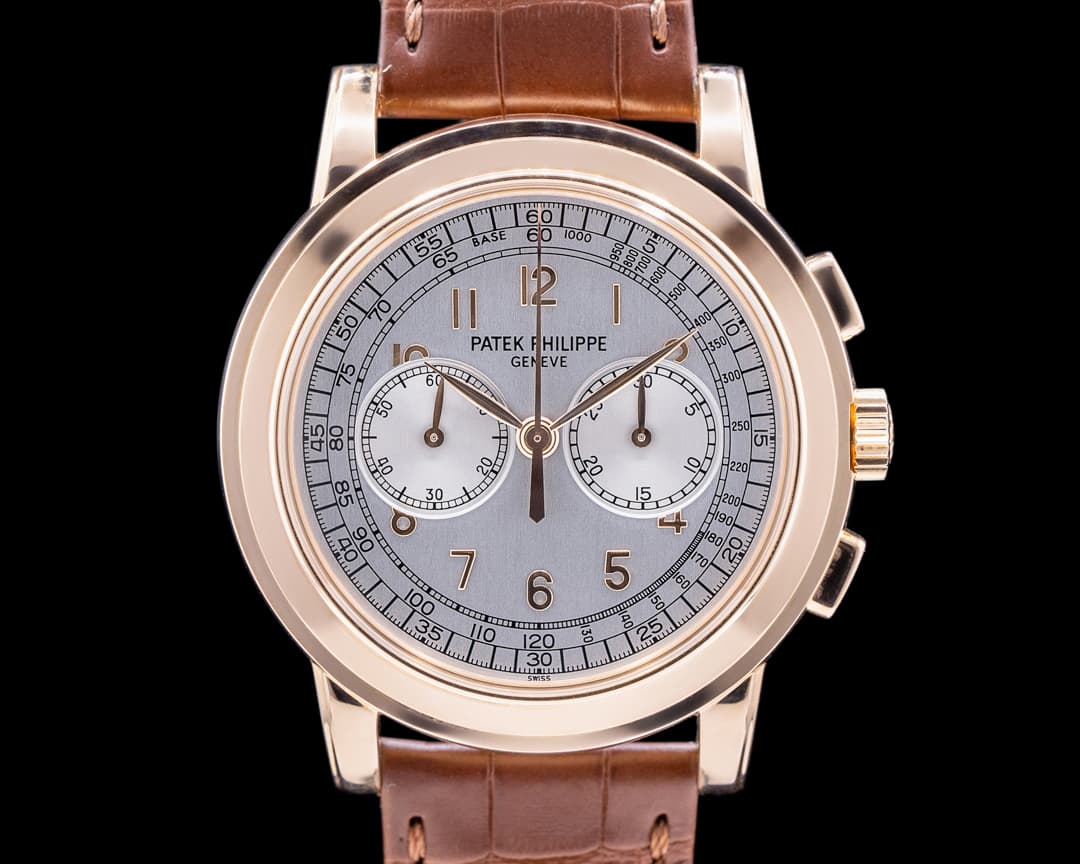 Patek Philippe 5070 Rose Gold Lemania Chronograph / Silver Dial 