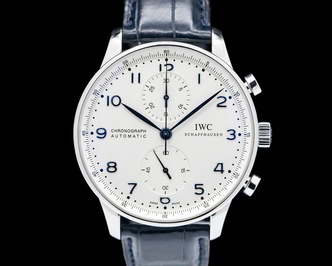 IWC Portuguese Chronograph SS Silver Dial / Blue Numerals