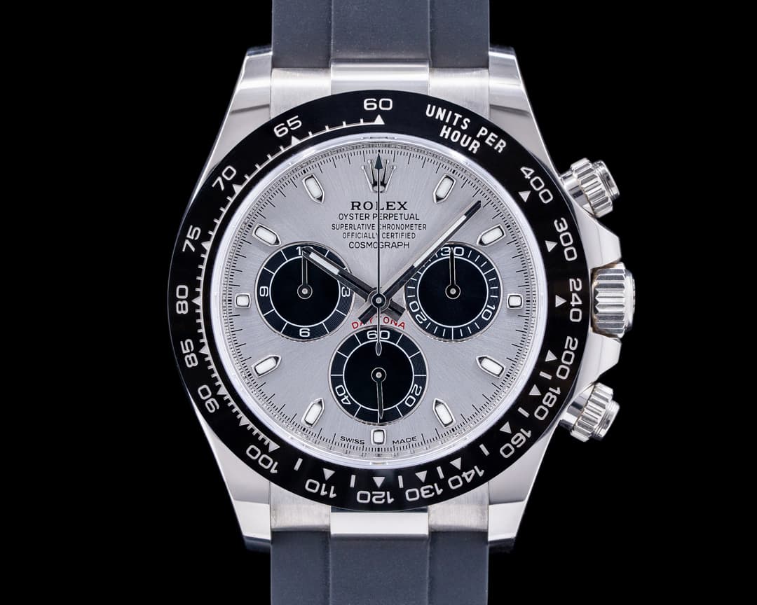 Rolex Daytona 116519 18K White Gold Ceramic Oysterflex Silver Dial