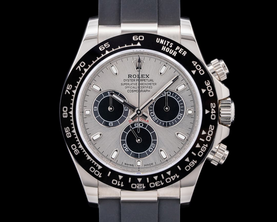 Rolex Daytona 116519 18K White Gold Ceramic Oysterflex Silver Dial