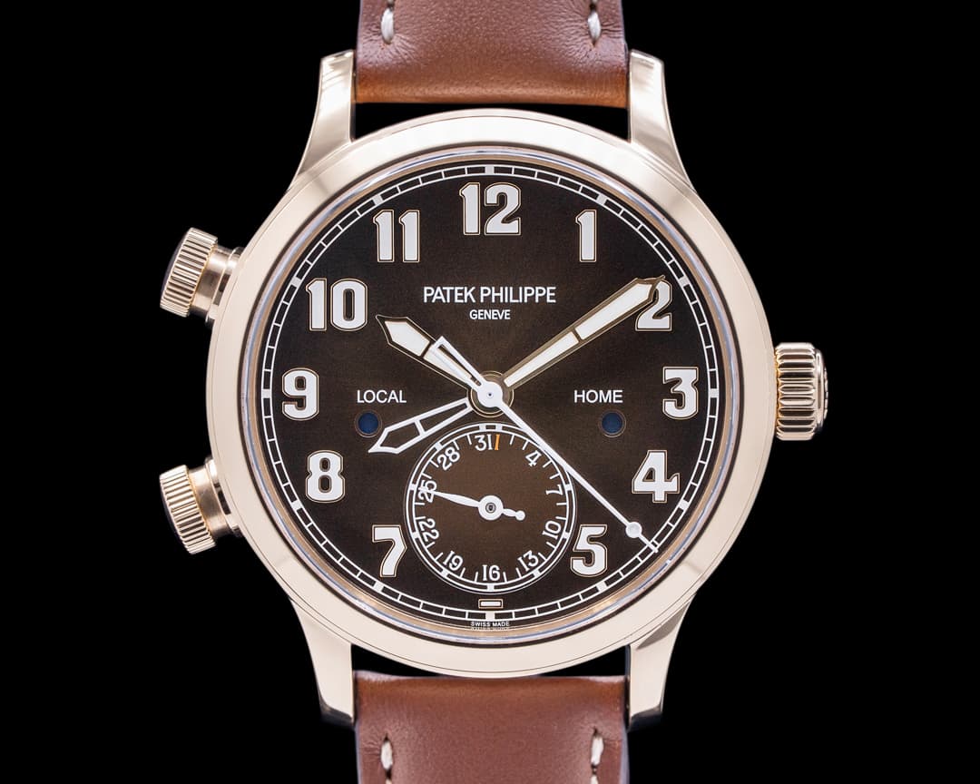 Patek Philippe Mid Size 7234R Calatrava Pilot Travel Time 18k Rose Gold 