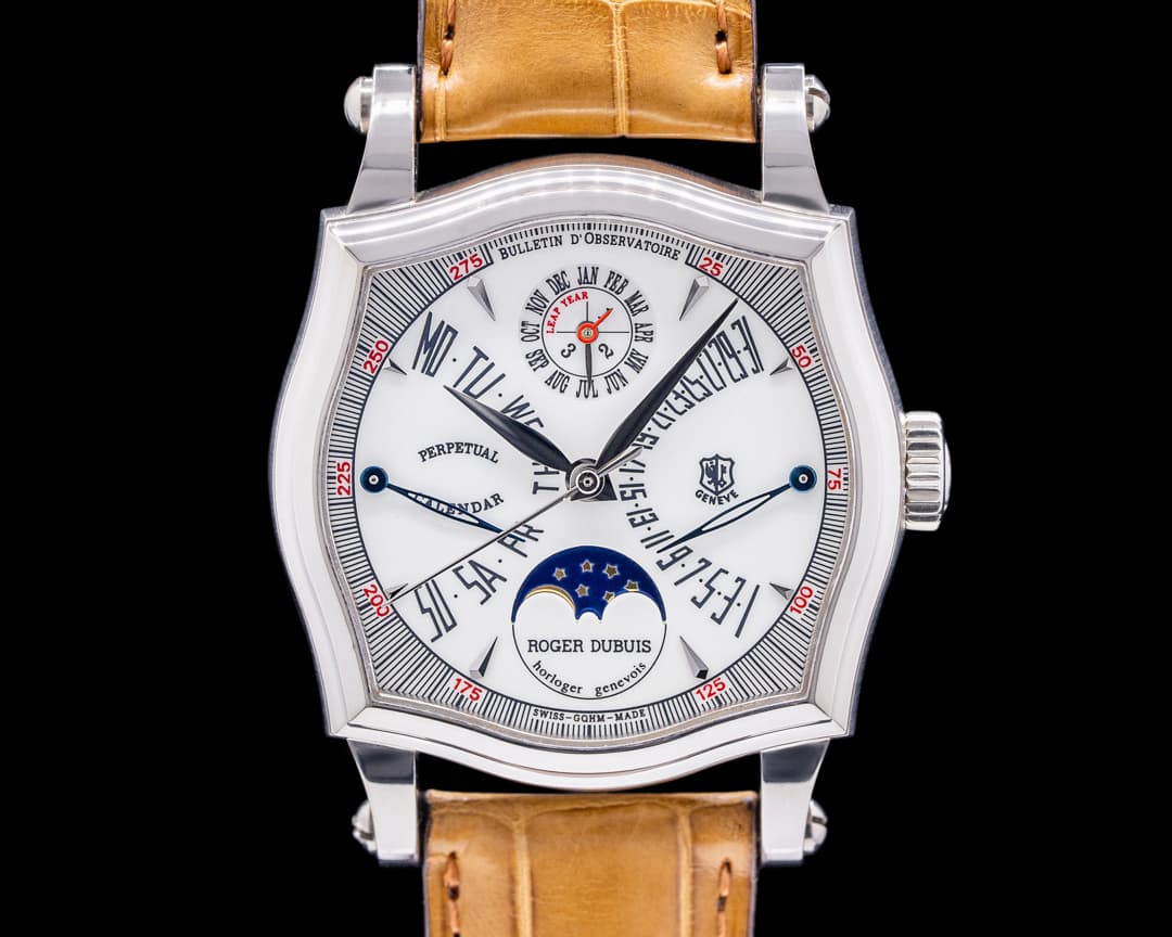 Roger Dubuis Sympathie 18K White Gold Perpetual Calendar Double Retrograde RARE