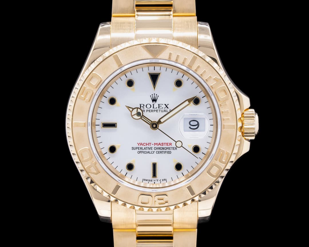 Rolex Yacht Master White Dial 18K YG Box & Papers