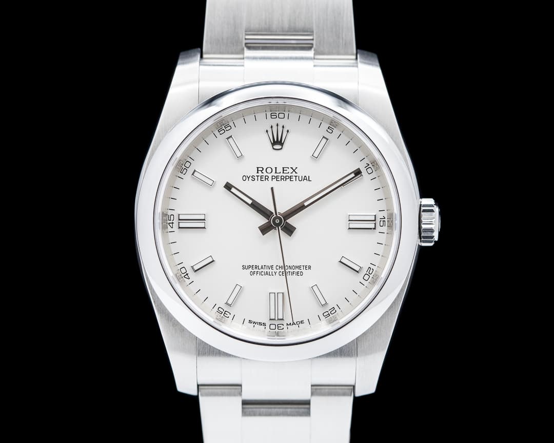 Rolex Oyster Perpetual 116000 SS Silver Dial 