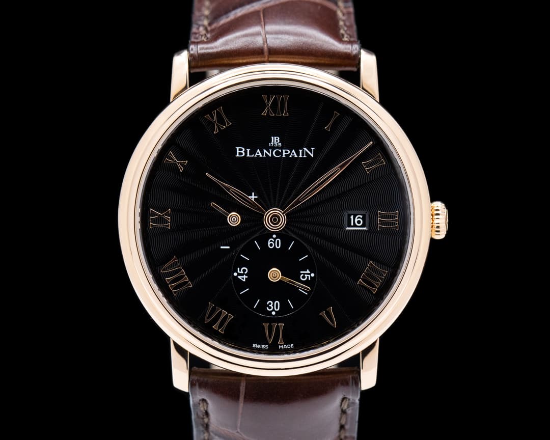 Blancpain Villeret Ultra-Slim 18k RG Guilloche Black Dial