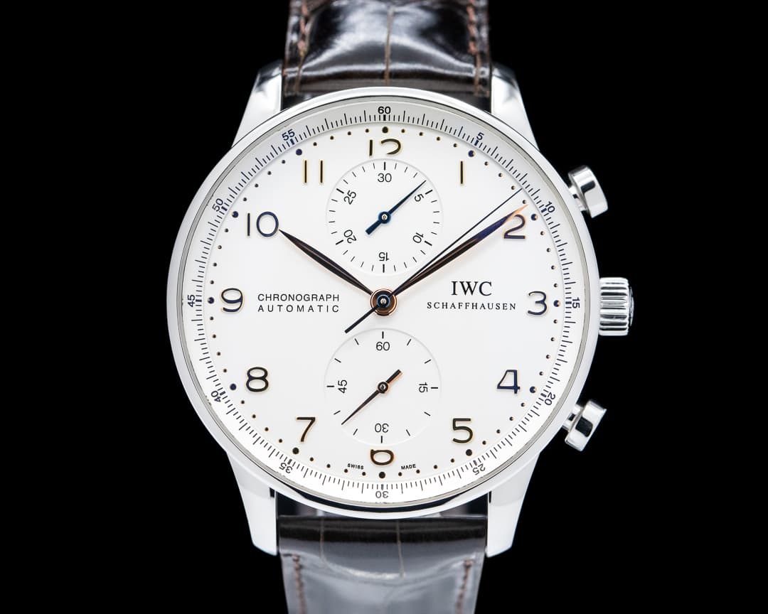IWC Portuguese Chronograph SS Silver Dial / Gold Numerals